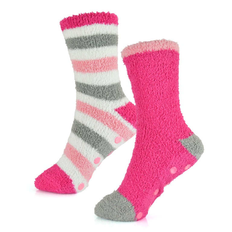 RJM Ladies Stripe Cosy Socks With Gripper