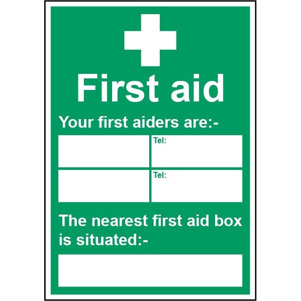 Smiths Architectural Your First Aiders Sign 148mmx210mm