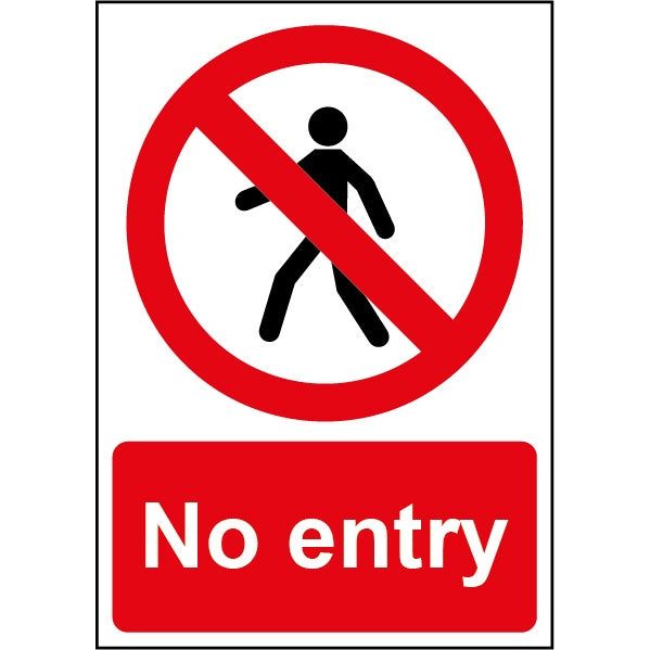 Smiths Architectural No Entry Sign 148mmx210mm