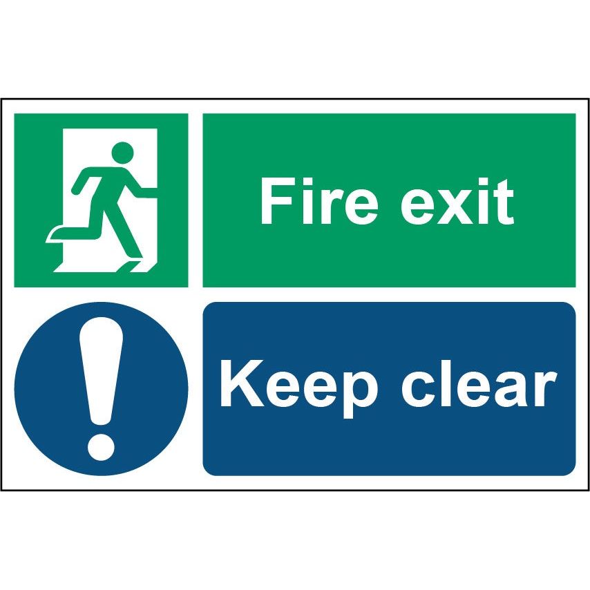 Smiths Architectural Fire Exit Keep Clear Sign 200x300mm
