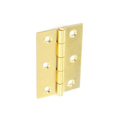 Securit Steel Butt Hinges Brass Plated (1 1/2 Pair)