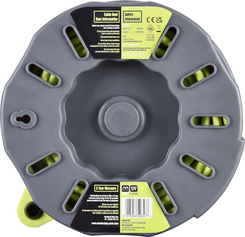 Masterplug Pro XT Cable Reel 10m / 4 Gang