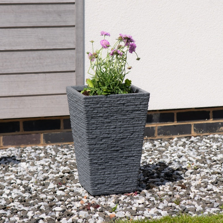 Strata Ash Tall Slate Planter