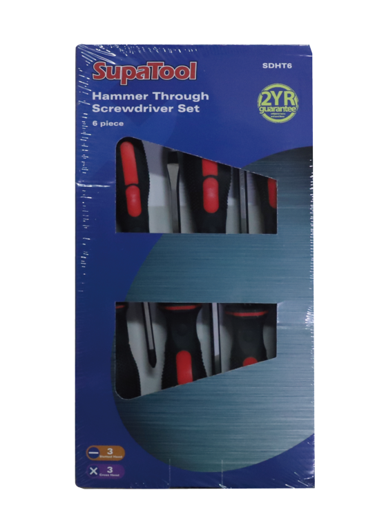 SupaTool Hammer Through Screwdriver Set 6 Piece