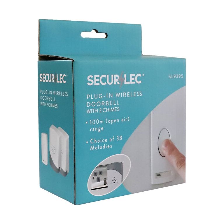 Securlec Plug-In Wireless Doorbell & 2 Chimes