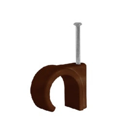 Securlec Cable Clip Round Brown 7mm 50 Piece