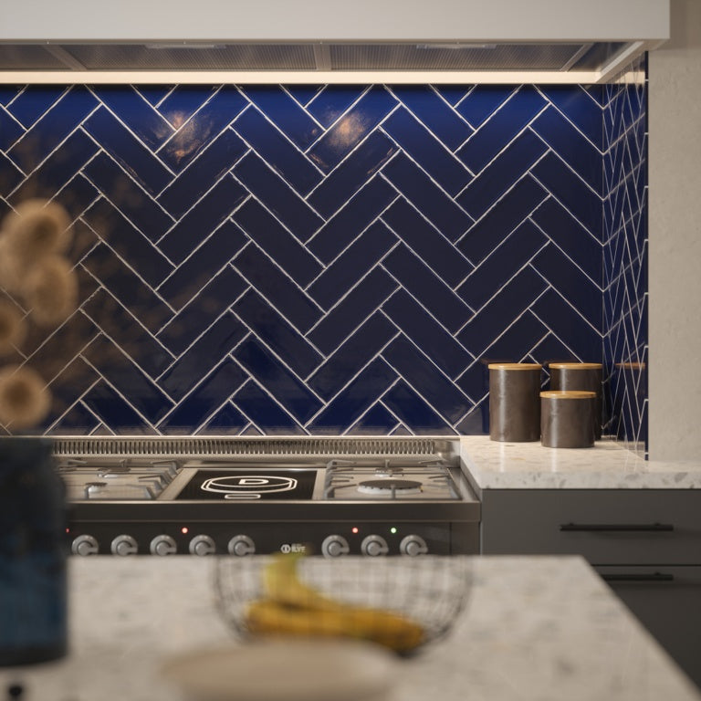 Johnson Tiles 1901 Caulden Indigo Wall Tile 245 x 75mm