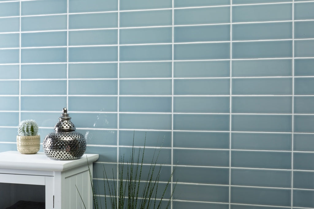 Johnson Tiles South Bank Pewter Gloss Field Tile 245 x 75mm 0.99m²