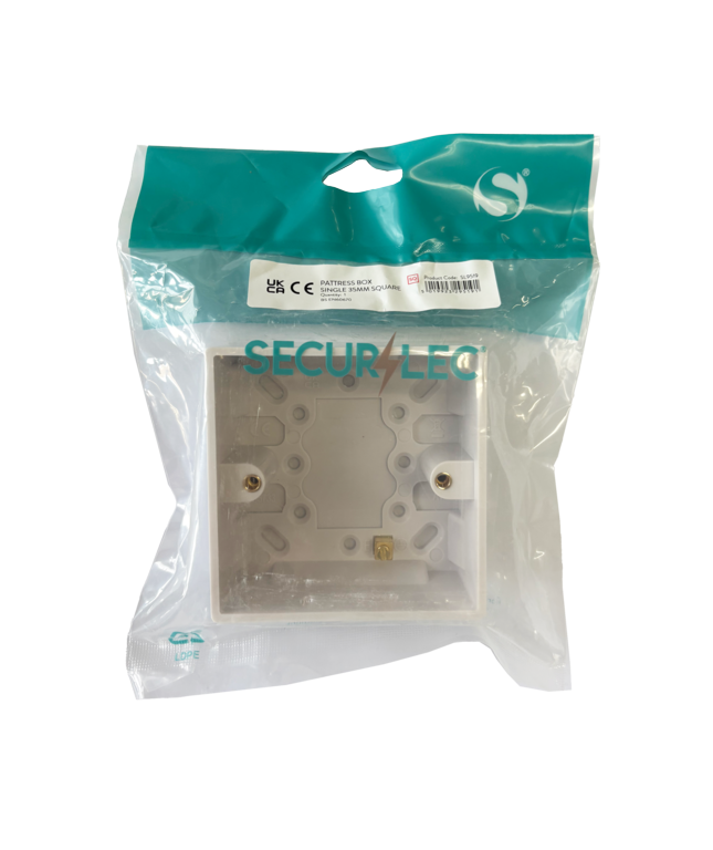 Securlec Single Square Pattress Box 35mm