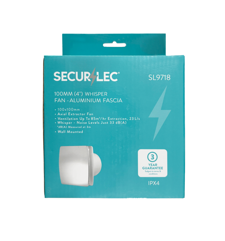 Securlec Whisper Fan Aluminium Fascia 100mm 4"
