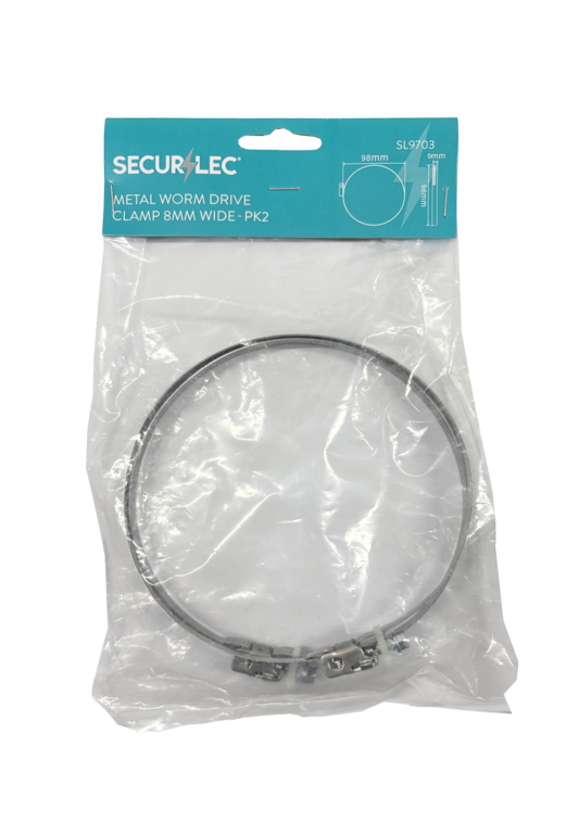 Securlec Metal Worm Drive Clamp 8mm Pack 2