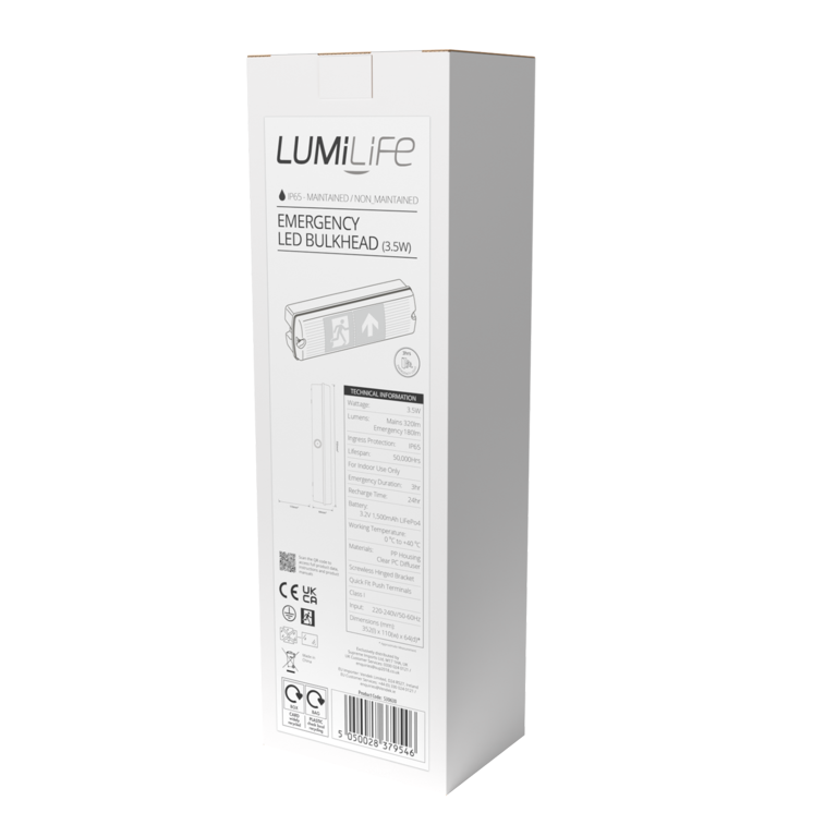 Lumilife Emergemcy Bulk Head 3w 320lm 6000k