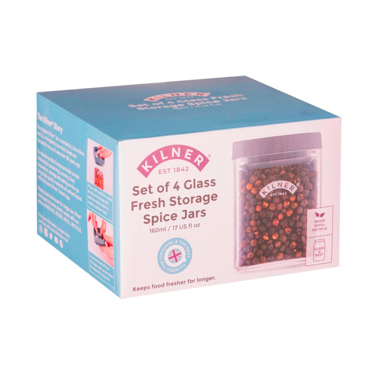 Kilner Fresh Storage Spice Jar Set 4 Piece