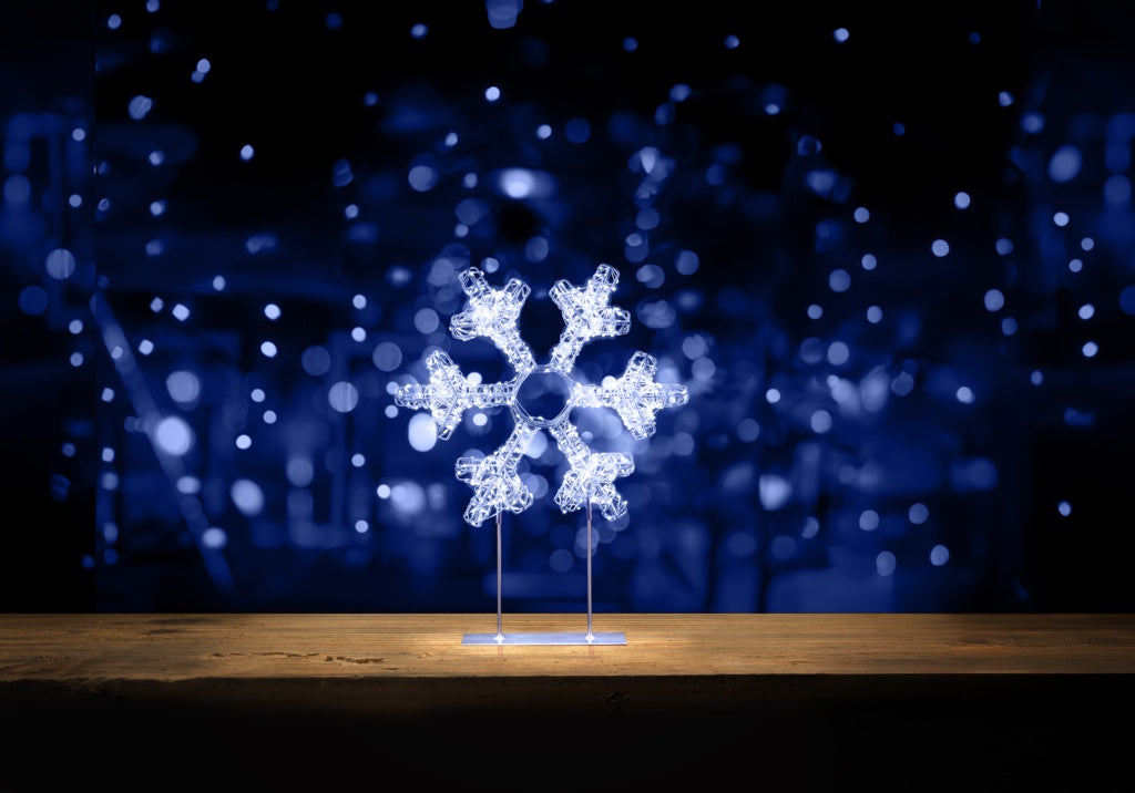 Premier Silver Table Top Snowflake 720 LEDs 45cm