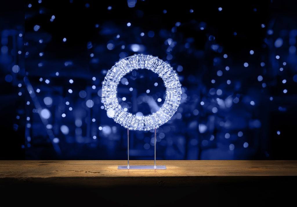 Premier Silver Table Top Wreath 720 LEDs 45cm