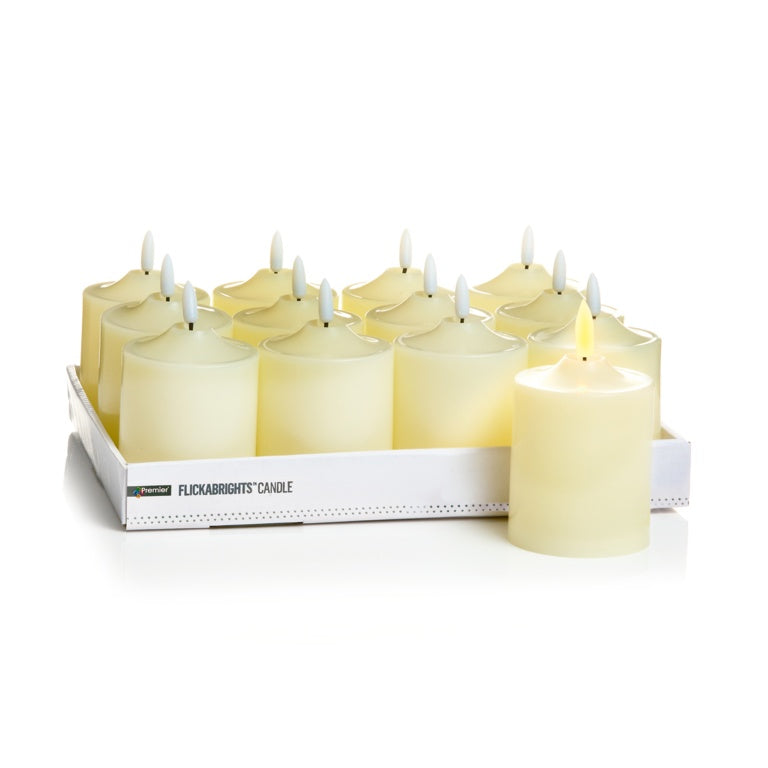 Premier LED Candle Flickabright 7.5x10 12 Piece Display