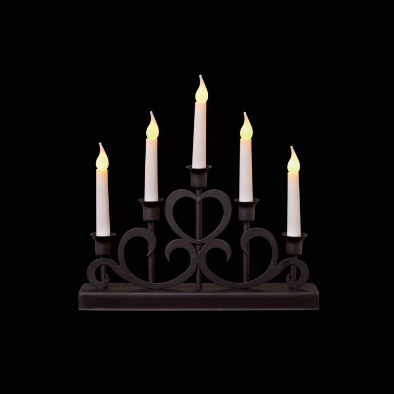 Premier 5 LED Vintage Heart Candle Bridge 32cm