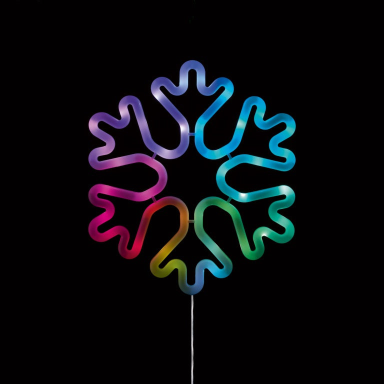 Premier Lit Nordic Snowflake Window Decoration 40 LED 27cm Multi Coloured