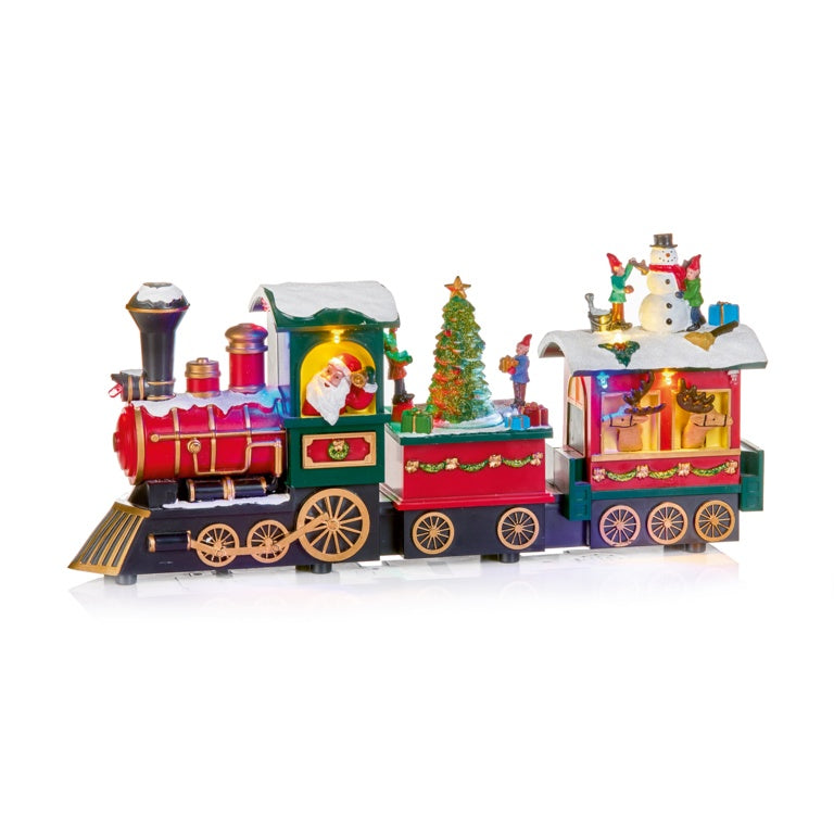 Premier Battery Operated Lit Animated Christmas Train 38cm