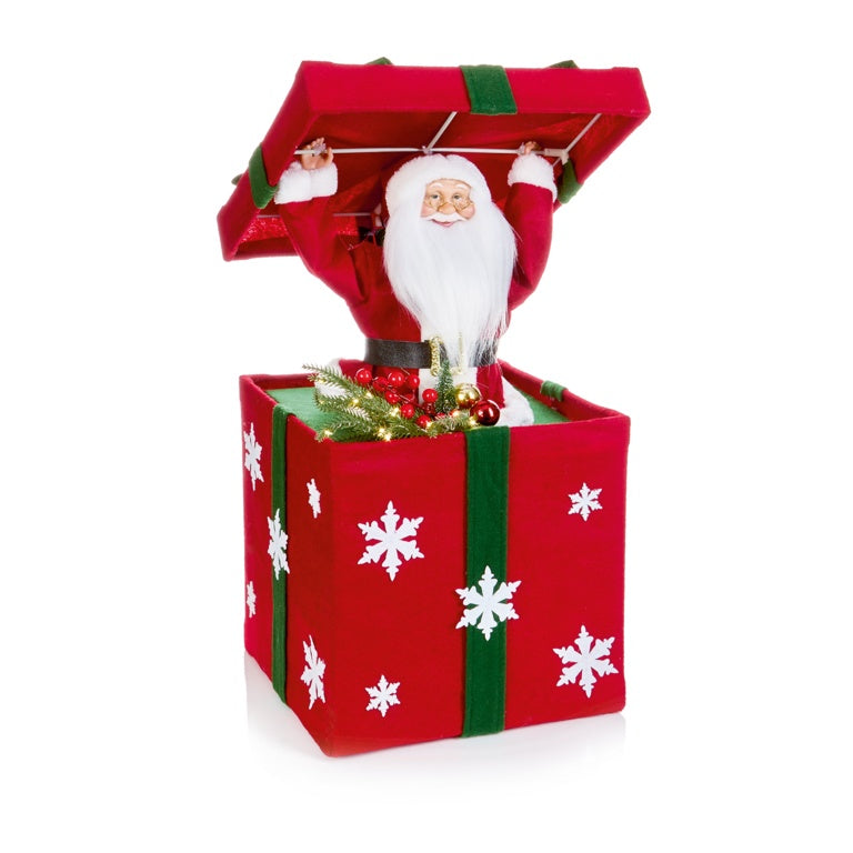 Premier Lit Battery Operated Musical Santa In Giftbox 65cm
