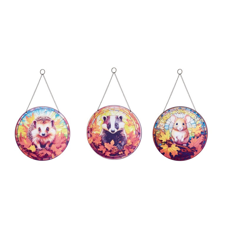 Premier Autumn Animals Suncatcher 20cm Assorted