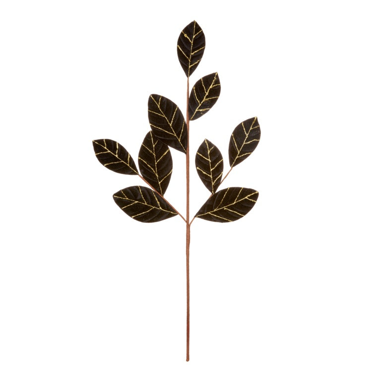 Premier Black Velvet Magnolia Leaf Spray 67cm