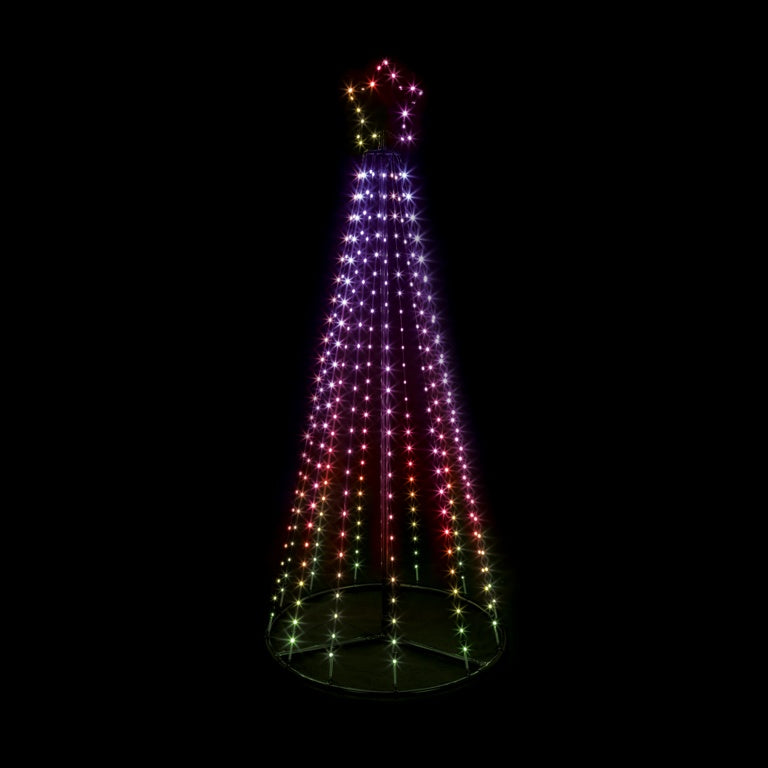 Premier Pyramid Tree 308 LED Colour Changing Star 1.4m
