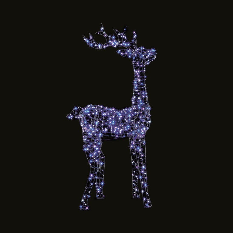 Premier Multi Action Standing Stag With 594 LEDs 1.55m