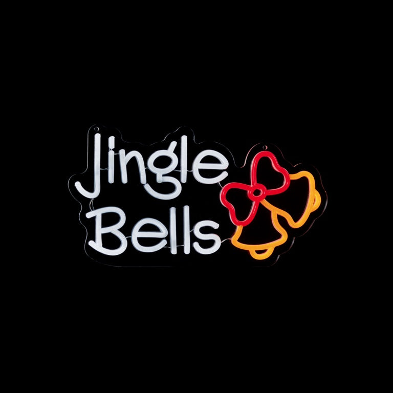 Premier Jingle Bells Hanging Lit Neon Sign 40cm