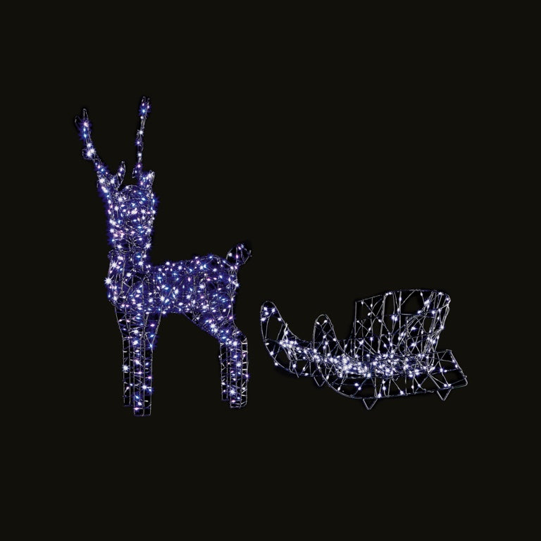 Premier Multi Action Reindeer & Sleigh With 420 LEDs 64cm