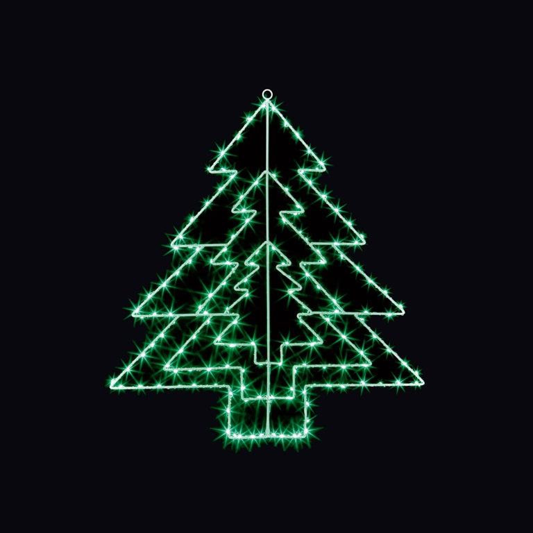 Premier Multi Action 3 Layered Tree 150 LEDs Green 50cm