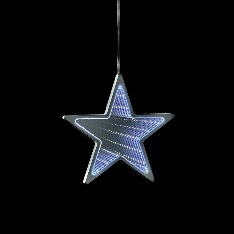 Premier Battery Operated Lit Star Mirror With White LEDs 15cm