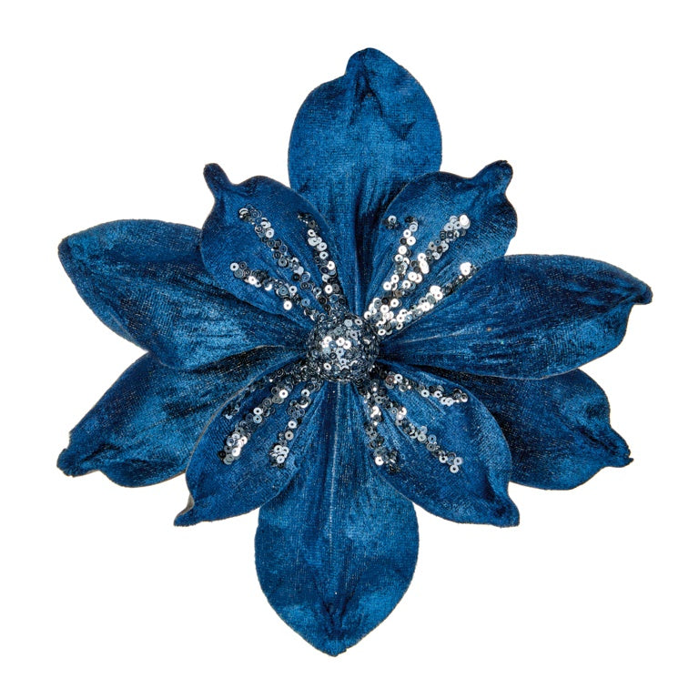 Premier Dark Blue Velvet Magnolia Clip On 24cm