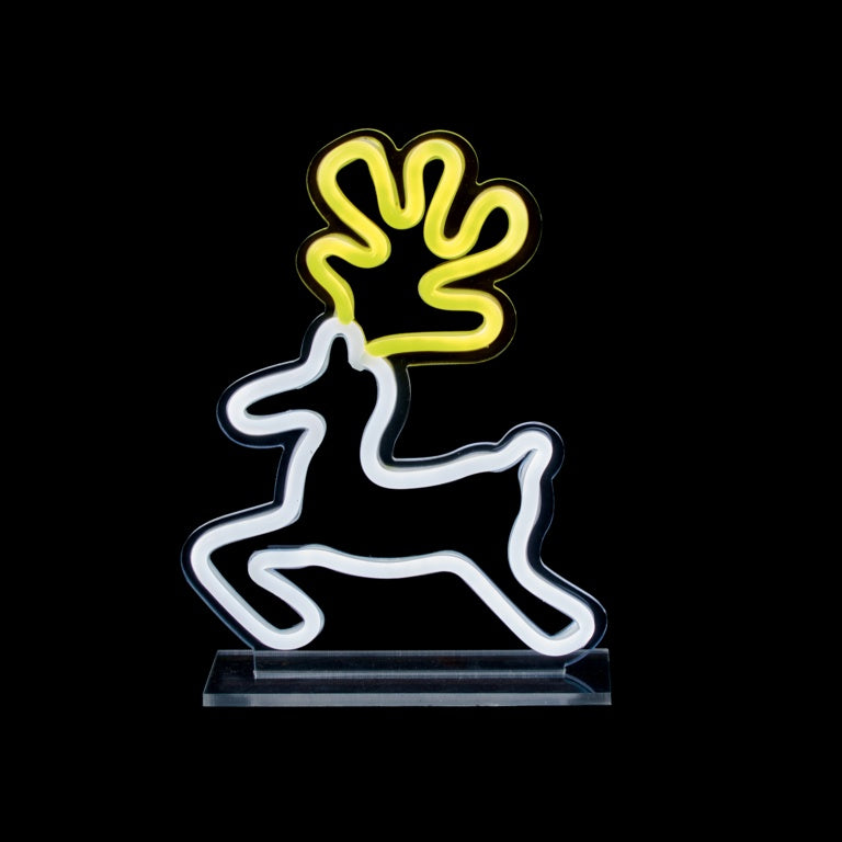 Premier Reindeer Design Table Top Lit Neon Sign 25cm