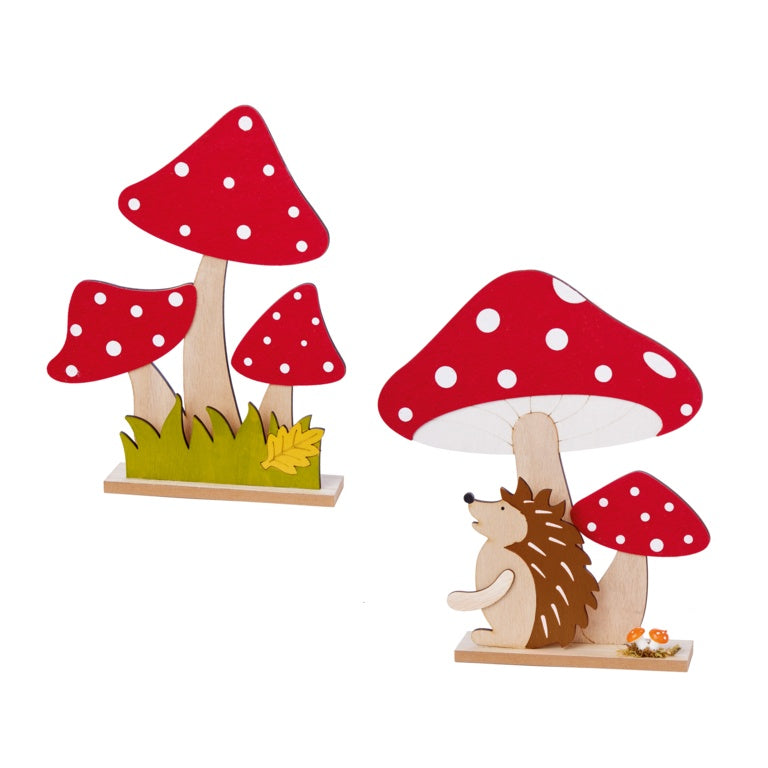 Premier Felt & Wood Mushroom Decoration 30cm