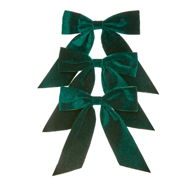 Premier Emerald Green Bows On Backing Card 15cm 3 Piece