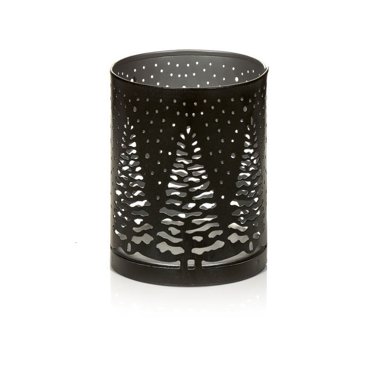 Premier Black & Silver Metal Tree Scene Tea Light Holder 10cm