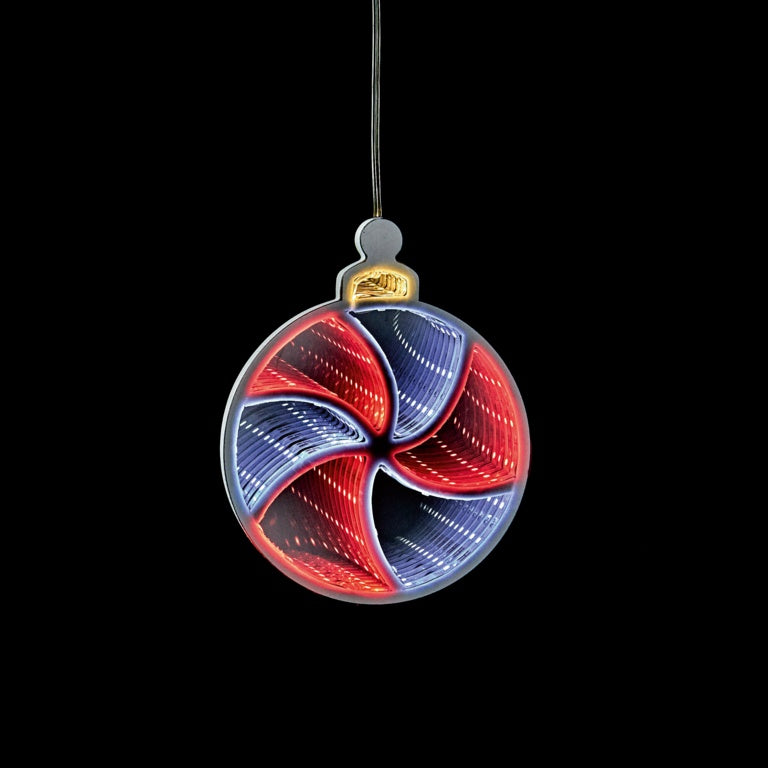 Premier Lit Bauble Infinity Mirror Red & White LED 15cm