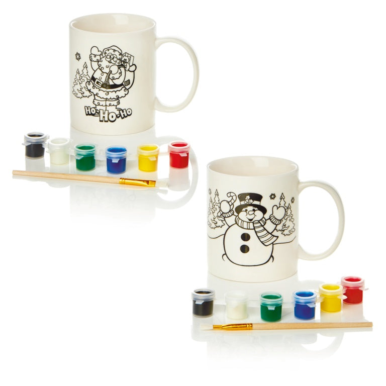 Premier Paint Your Own Mug Santa or Snowman 10cm