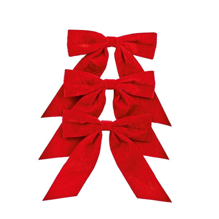 Premier Red Bows On Backing Card 15cm 3 Piece