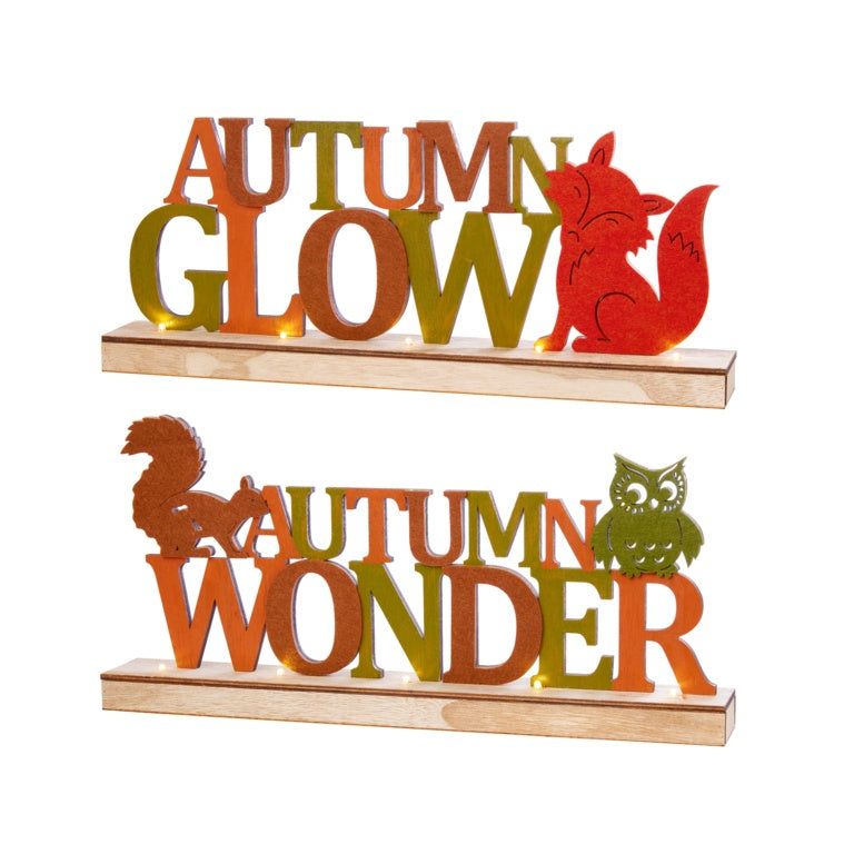 Premier Felt Sign Decoration Warm White LEDs 43cm