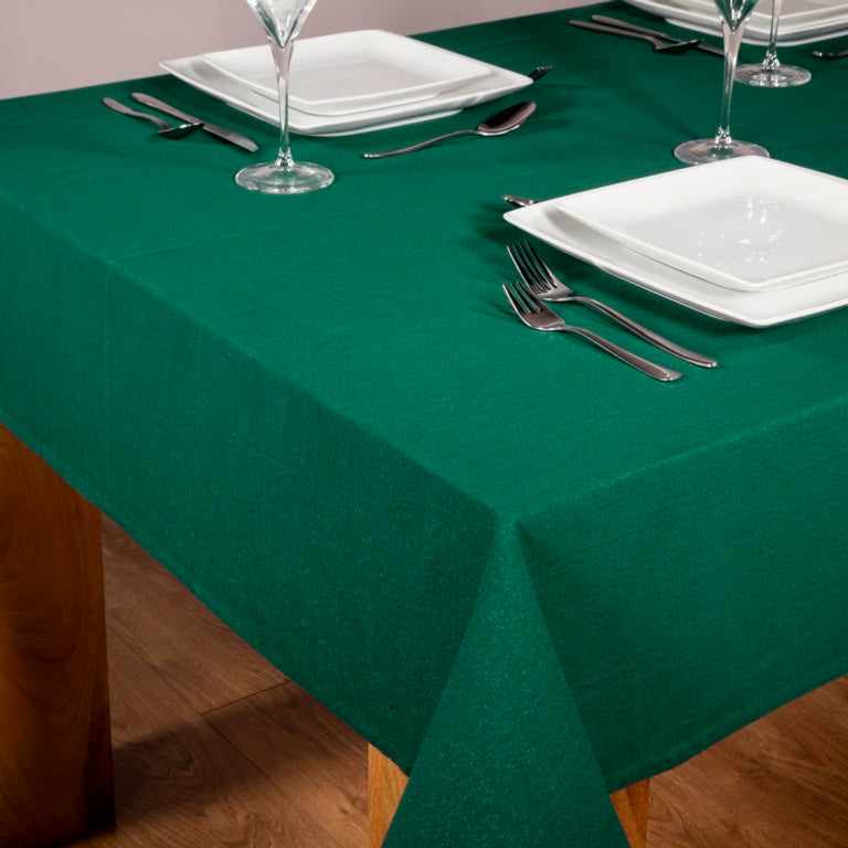 Premier Green Glitter Lurex Tablecloth 2 x 1.3m