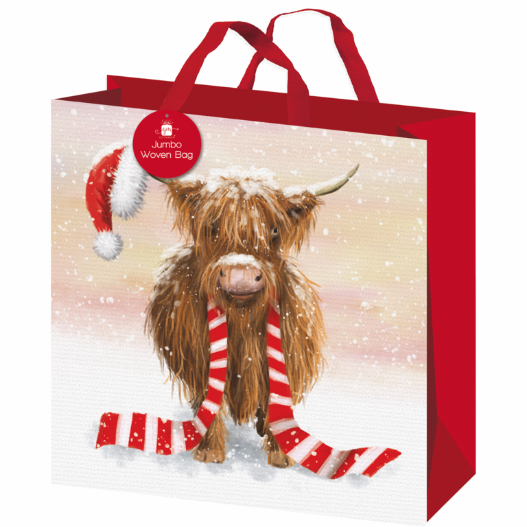 Ig Design Square Woven Bag Highland Cow