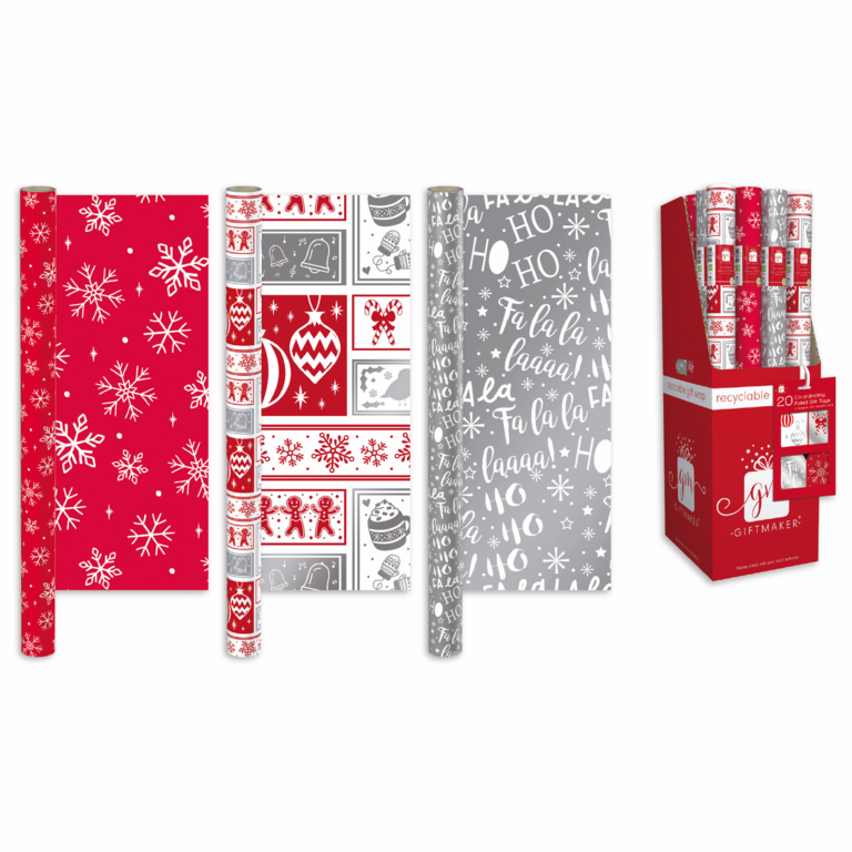 Ig Design Christmas Wrapping Paper 4m x 69cm Assorted Designs