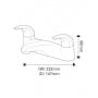 SP Eden Deck Bath Filler Tap W: 232mm H: 86mm D: 147mm