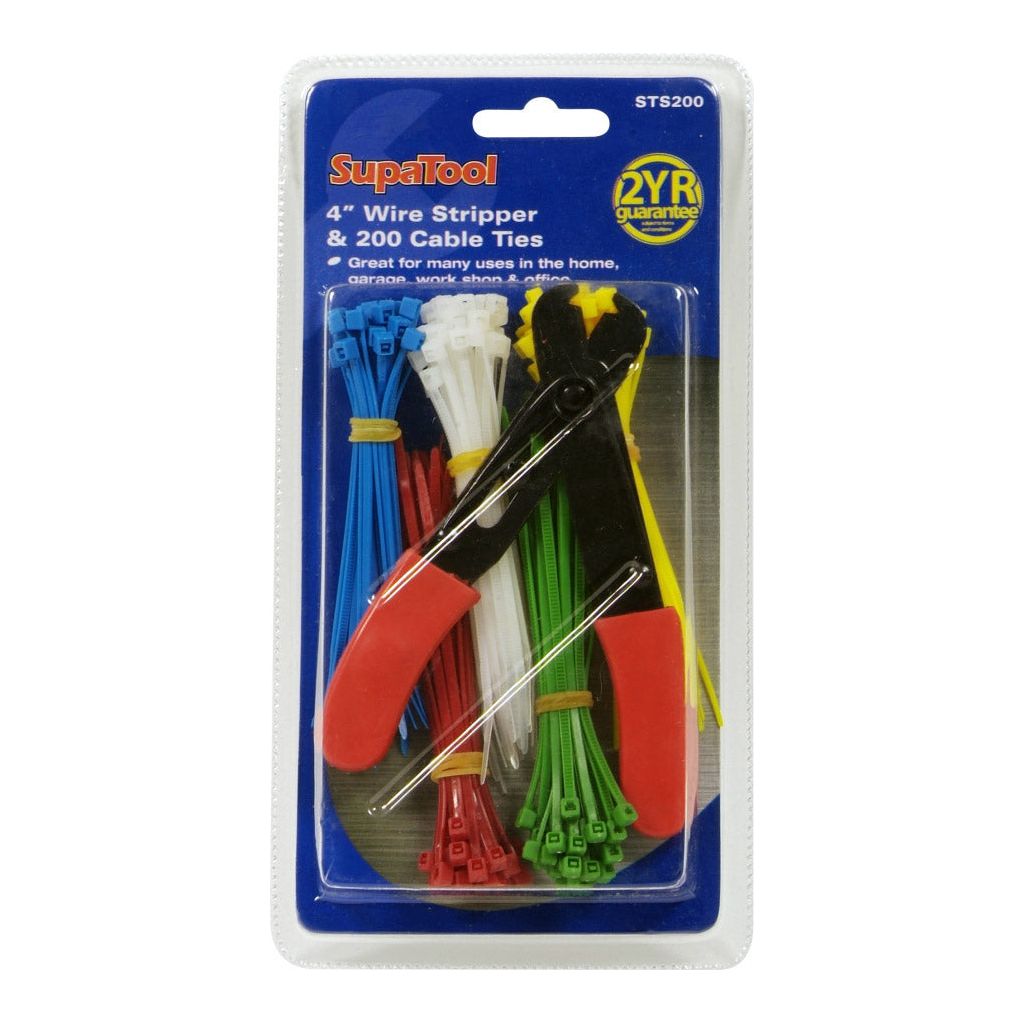 SupaTool Wire Stripper & 200 Cable Ties
