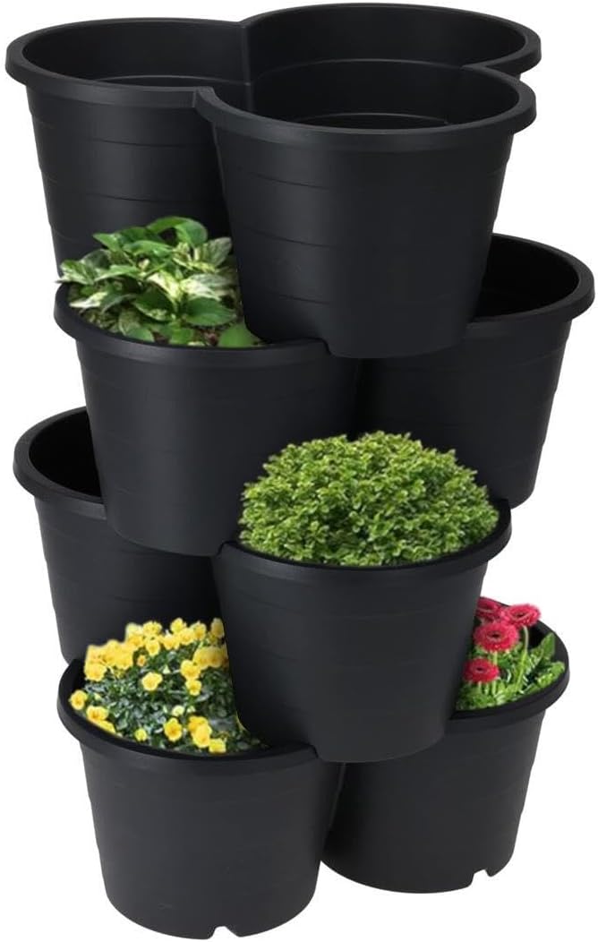 Thumbs Up Strawberry Planter Black Pack 3