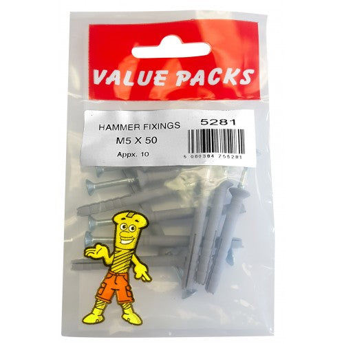 Fast Pak M5 X 50 NYLON HAMMER FIXINGS