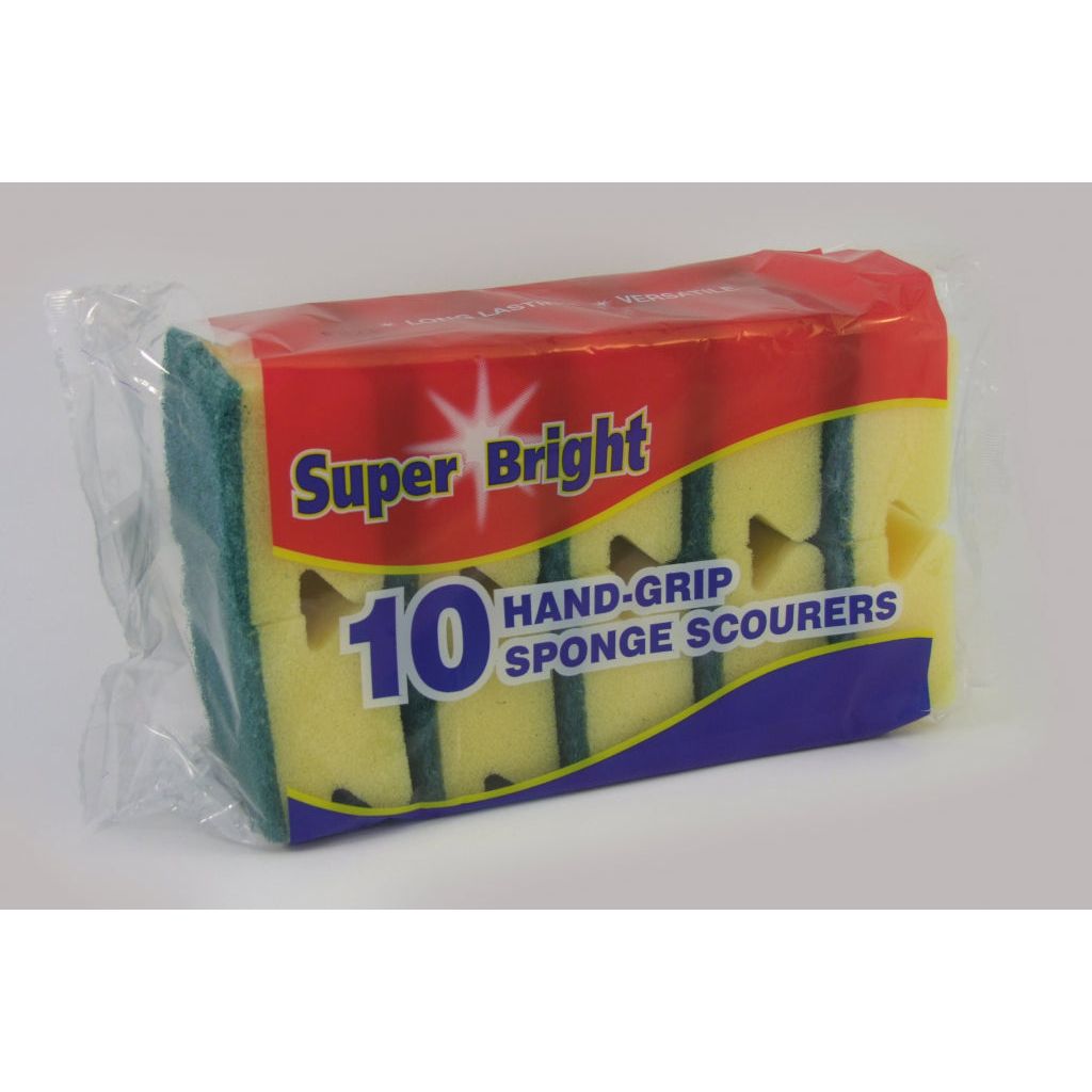 Superbright Hand Grip Sponge Scourers – Pack of 10