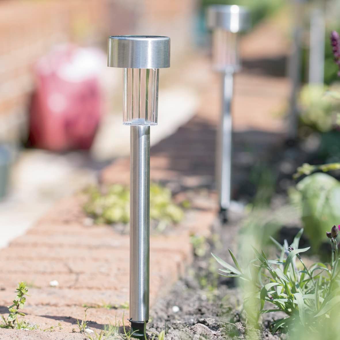 GardenKraft Stainless Steel Bollard Solar Light
